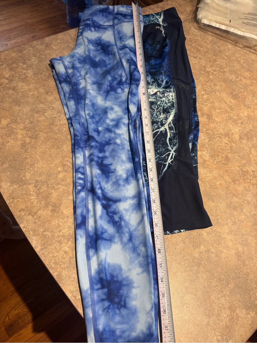 Avia (2) Pairs-Blue Tie-Dye & Lighting Performance Leggings